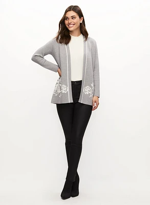 Cardigan avec pull à col montant et jean étroit