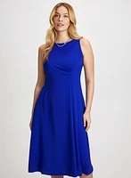 Sleeveless Boat-Neck Dress