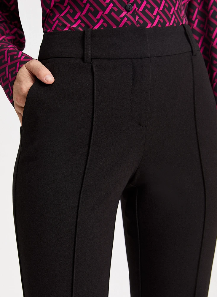 Pantalon droit à surpiqûres