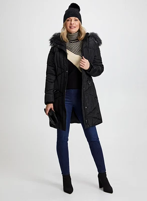 Quilted Coat & Slim Leg Jeans