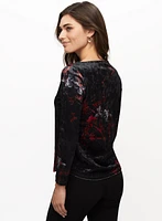 Velvet Floral Motif Top