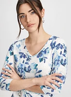 Floral Tied Hem Top