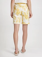 Tropical Print Pull-On Shorts