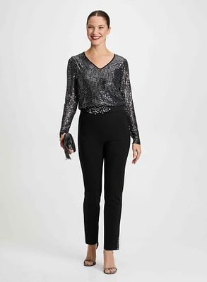 Haut à sequins et pantalon à enfiler