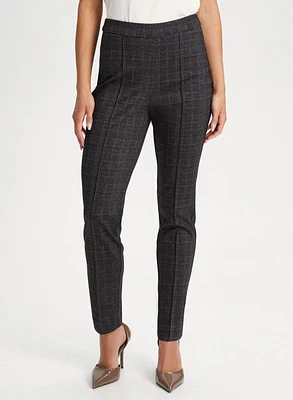 Plaid Print Pull-On Pants