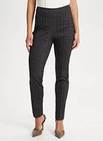 Plaid Print Pull-On Pants