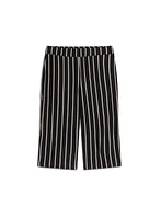 Stripe Print Wide Leg Capris