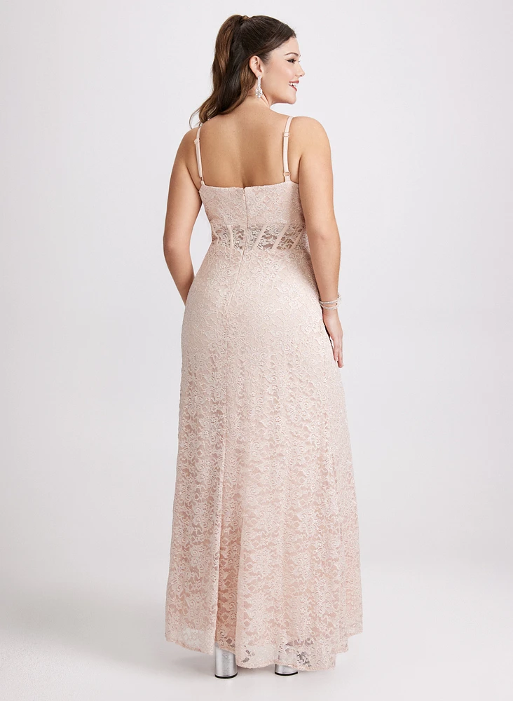 Corset-Style Lace Dress