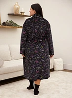 Heart Print Velour Robe