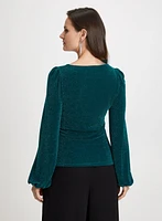 Glitter Bouffant Sleeve Top