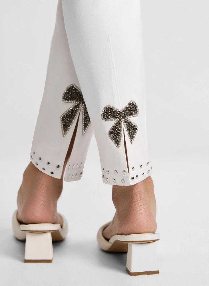 Bow Detail Slim Leg Jeans