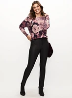 Dolman Sleeve Floral Print Sweater