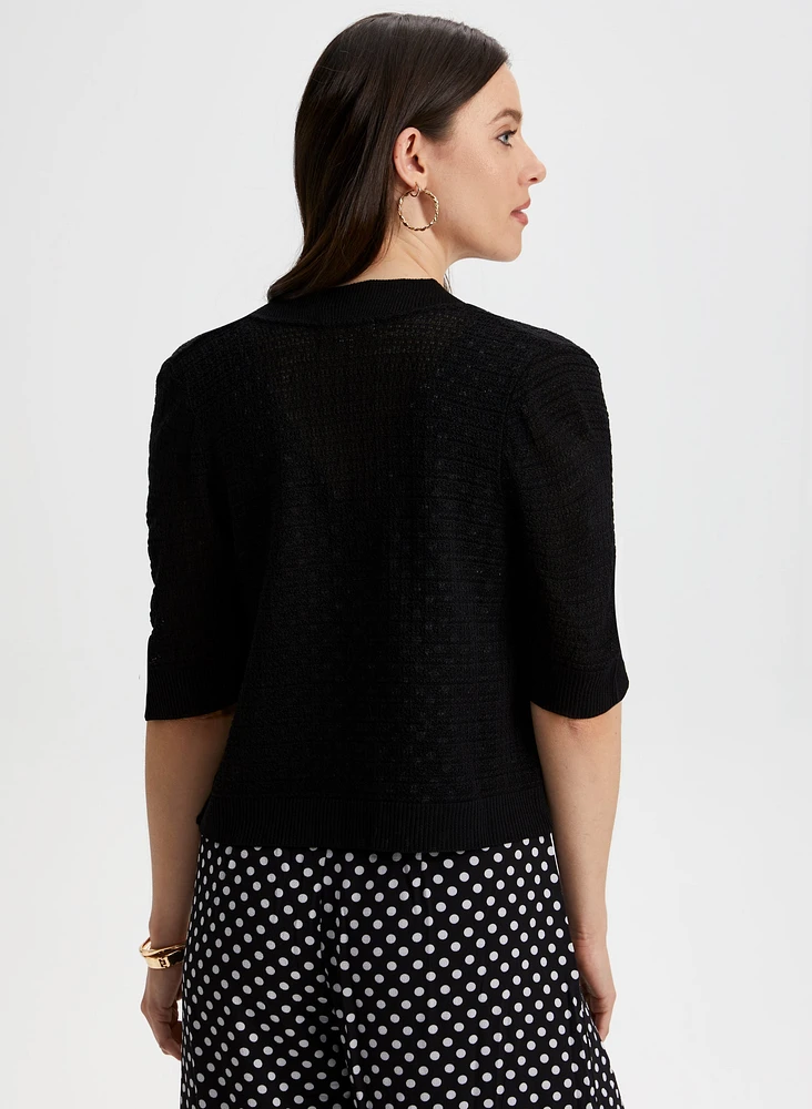 Pointelle Knit Bolero