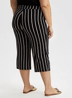 Stripe Print Wide Leg Capris