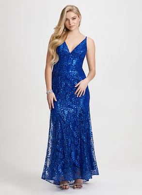 Robe à sequins et boucles à perle