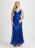 Robe à sequins et boucles à perle