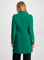 Button Front Tricotine Coat