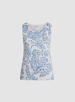 Paisley Print Sleeveless Knit Top