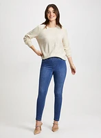 Sequin Sweater & High Waist Jeans