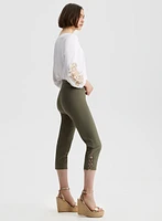 Lace-Up Detail Capri Pants