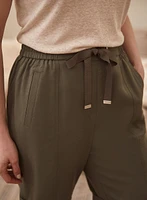 Tab Detail Tencel Shorts