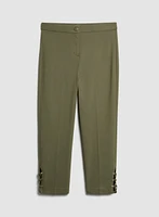 Lace-Up Detail Capri Pants