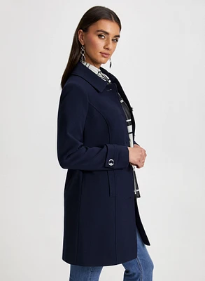 Button Front Tricotine Coat