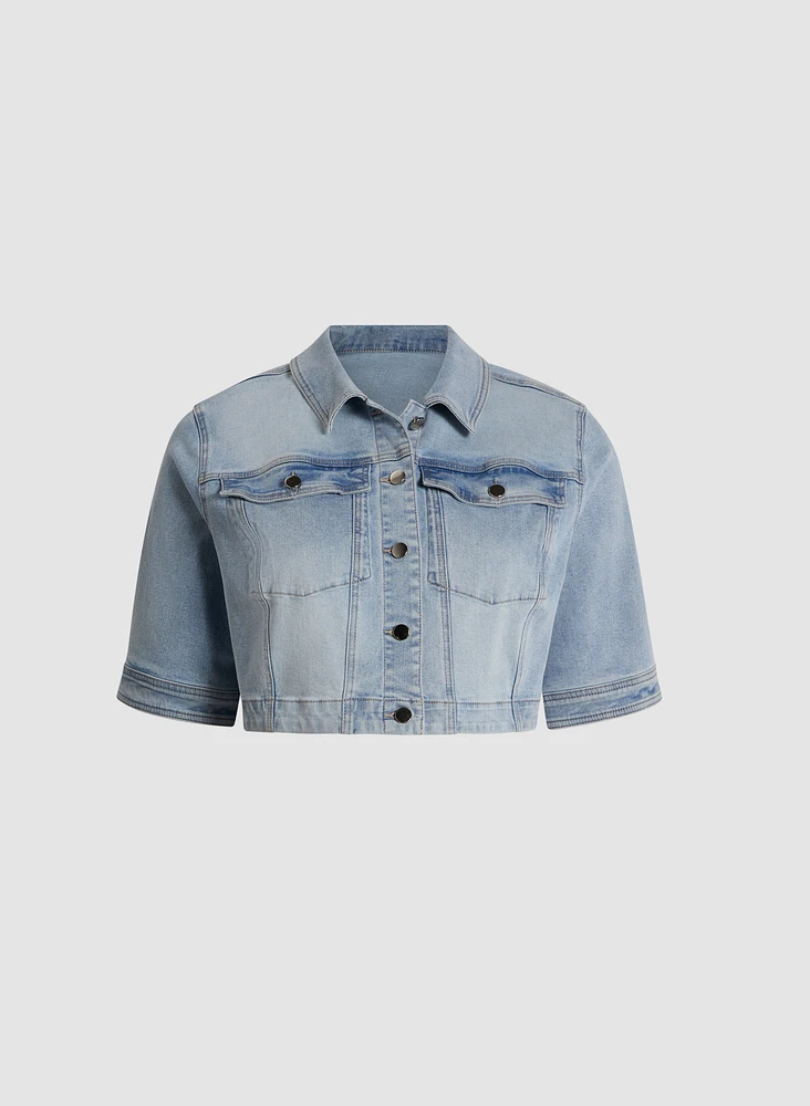 Veste ultra courte en denim