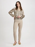 Pantalon jambe étroite en bengaline à enfiler