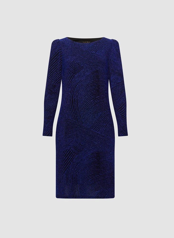 Metallic Detail Jacquard Dress