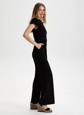 Wide Leg V-Neck Jumpsuit