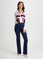 Colour Block Shirt & Bootcut Jeans