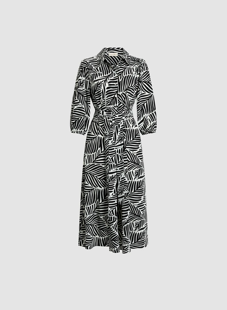 Robe-chemisier à palmiers