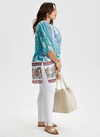 Paisley Print Open Front Tunic