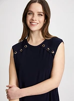 Decorative Button A-Line Dress