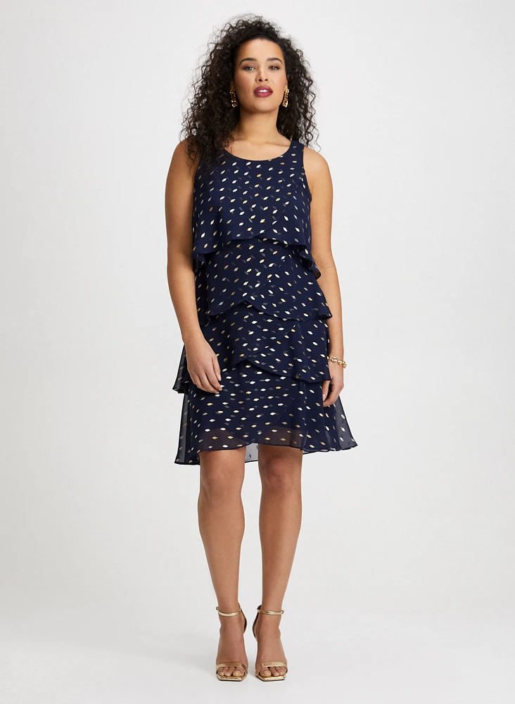 Tiered Polka Dot Print Dress