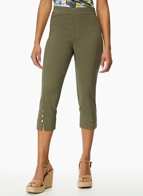 Pull-On Side Slit Capris