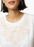 T-shirt coupe droite à broderie