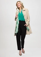 Trench mi-long en tricotine et pantalon longueur cheville