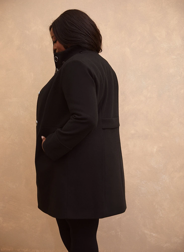 Stretch Wool Blend Coat