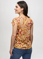 Heathered Paisley Print T-Shirt