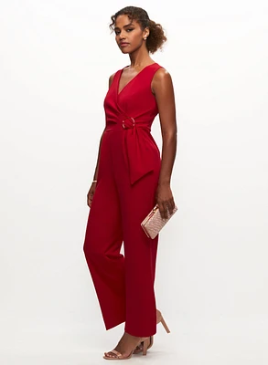 Crossover Wide Leg Jumpsuit