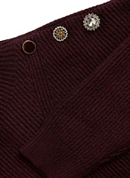 Crystal Button Mock Neck Sweater