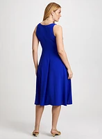 Sleeveless Boat-Neck Dress