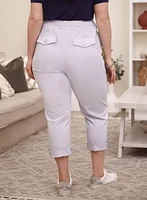 Zipper Detail Cargo Capris