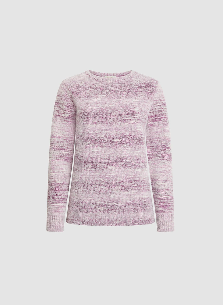 Pull rayé et pelucheux à manches longues