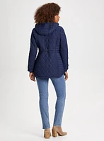 Manteau matelassé à capuche et poches