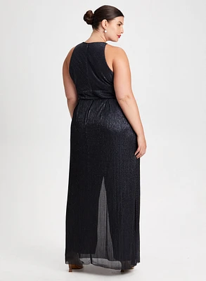 Metallic Halter Neck Jumpsuit