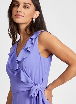 Wrap Style Ruffle Dress