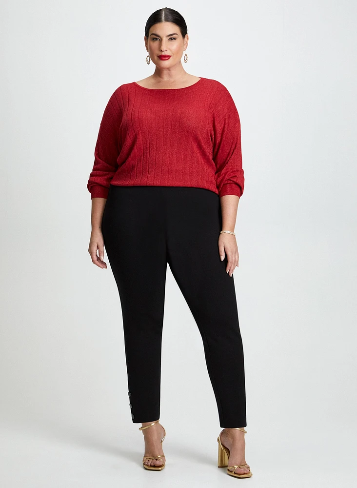 Pleat Stitch Sweater & Straight Leg Pants